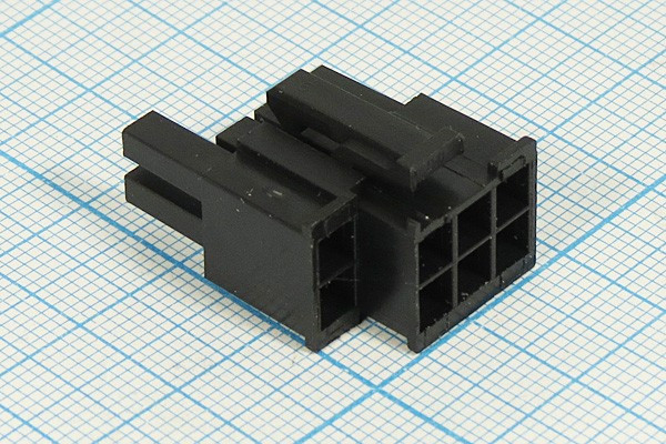 Гнездо питания на кабель MF, 6 (2х3)контактов + 2 контакта сдвижные, шаг 4.2мм, MF-6/2F; №703 гн пит MF\2x 3/1\P4,2\каб\\MF-6/2F конт[14]