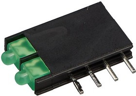 L-4060VH/2GD, LED; в корпусе; зеленый; 1,8мм; Кол-во диод: 2; 20мА; 70°; 2,2?2,5В