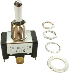 ET110A12-Z, Рычажный переключатель, Вкл.-Выкл., SPST, Без Подсветки, ET, Панель, 10 А