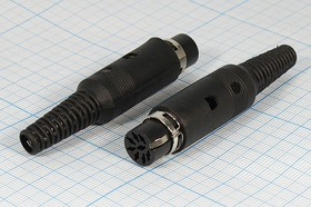 Разъем DIN 7HP+1C розетка, на кабель, пластик хвост, DN-7F Разъем DIN 7HP+1C розетка, на кабель, пластик хвост, DN-7F