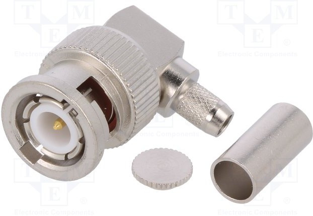 J01000A1257, 50 Right Angle Cable Mount, BNC Connector, Plug, RG58 C/U