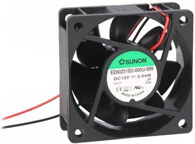 EE60251B2-999, Вентилятор осевой, 12ВDC, 60x60x25мм, 32,62куб.м/ч, 30дБА, 26AWG