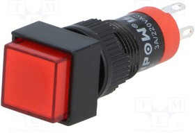 V10F-11Z-24R, Переключатель: кнопочный, Пол: 2, SPDT, 0,5A/250ВAC, 1A/24ВDC, IP40