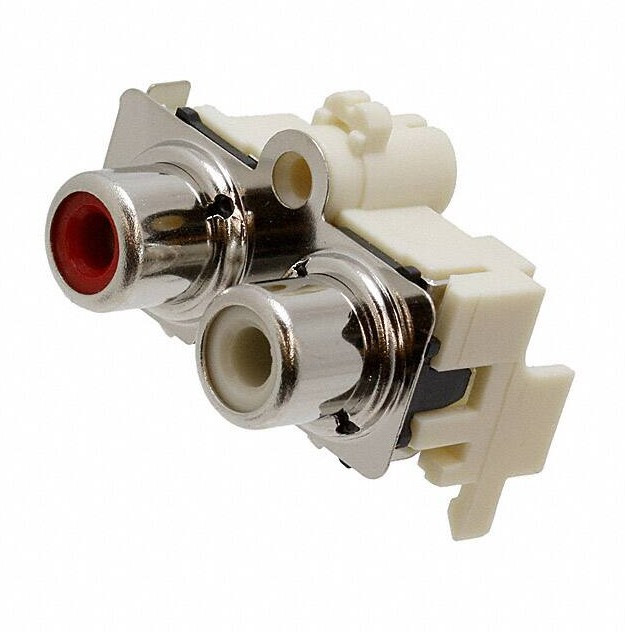 PJRAS2X1S01X, RCA Phono Connectors 2P R/A RED/WHT