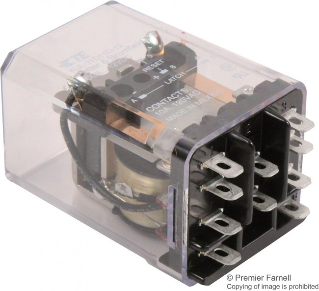 KUL-11D15D-12, RELAY, DPDT, 250VAC, 28VDC, 10A