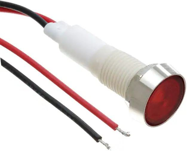 FL1P-10NW-4-R24V, LED Panel Mount Indicators LED RED 10MM NUT 24VAC/DC