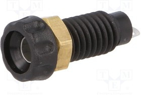 CL1450, Гнездо, "банан" 4мм, 10А, 60ВDC, 23мм, черный, никелированные