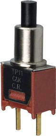 TP11SH8CQE, Кнопочный переключатель, Tiny, TP, SPST, Выкл.-(Вкл.), Plunger, Черный
