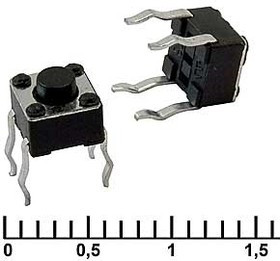 IT-1109 (4.5x4.5x3.8), Тактовая кнопка IT-1109, 4.5x4.5x3.8 мм, OFF-(ON), 50 мА, 12 В, 50 мОм