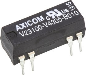 1-1393763-9, Plug In Reed Relay, 5V dc Coil, DPST, 200V dc Max, 200