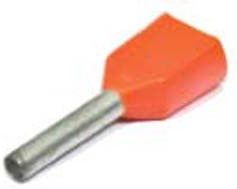 Клемма наконечник на кабель, 1,1x 8мм, 2мм, 2х0,5мм2, обжимная, красный, LT00508*2 Клемма наконечник на кабель, 1,1x 8мм, 2мм, 2х0,5мм2, обжимная, красный, LT00508*2