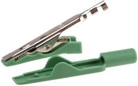 930318104, Crocodile Clip, Brass, Bronze Contact, 8A, Green