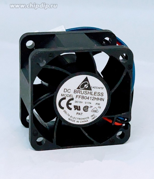 FFB0412HHN-F00, Вентилятор осевой, 40х40х28мм, 12В, DC, подшипник качения, 1,32Вт, 0,11А, 3 провода (Tach), 36,9дБА