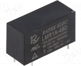 LMR1A-48D, Реле: электромагнитное, SPST-NO, Uобмотки: 48ВDC, 12A/250ВAC, 12А
