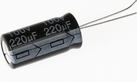 ECAP (К50-35), 220 мкФ, 100 В, 105°C, Конденсатор электролитический алюминиевый