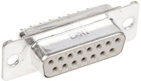 013551, TMC 15 Way Through Hole D-sub Connector Socket, 2.84mm Pitch, with 4-40 UNC Inserts
