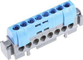 0 048 42, Distribution Block, 8 Way, 1.5 16mm², 80A, 400 V ac, Blue 0 048 42, Distribution Block, 8 Way, 1.5 16mm², 80A, 400 V ac, Blue