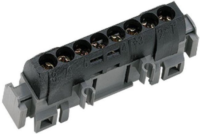 0 048 42, Distribution Block, 8 Way, 1.5 16mm², 80A, 400 V ac, Blue