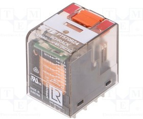 PT570R24, Реле электромагнитное, 4PDT, Uобмотки 24ВAC, 6A/250ВAC, 6A/30ВDC
