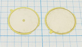 Пьезоэлектрическая диафрагма с двумя керамическими элементами на бронзовой основе 23.5x0.42мм 2-х ст