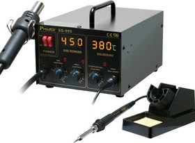 SS-989B, Станция паяльная нагретым воздухом + паяльник