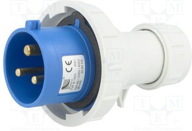 PB.1923, Разъем: питания AC, вилка, "папа", 32А, 400ВAC, IEC 60309, IP67
