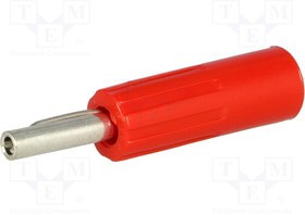 583-0500, Вилка; "банан" 4мм; 16А; 50ВDC; красный; неизолированный; 5,5мм2