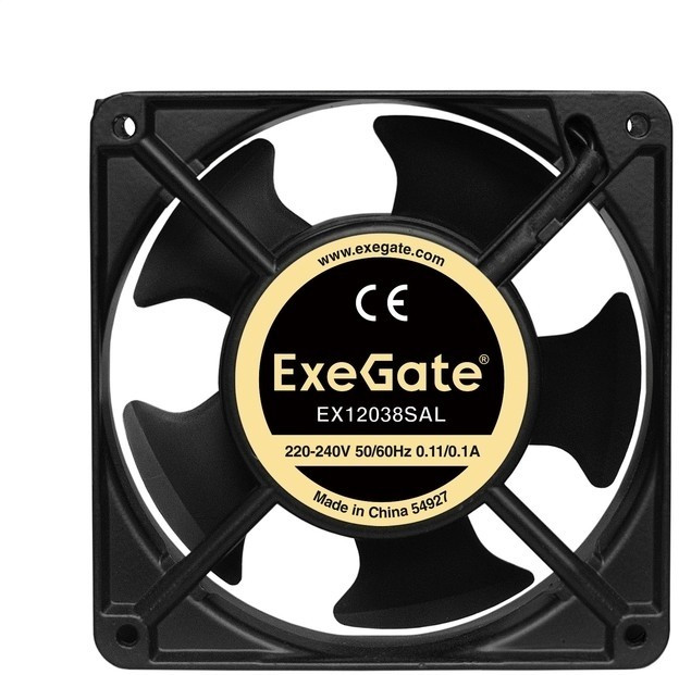 EX12038SAL, Вентилятор 220В ExeGate 120x120x38 мм, подшипник скольжения, провод 30см, 2600RPM, 42dBA EX12038SAL, Вентилятор 220В ExeGate 120x120x38 мм, подшипник скольжения, провод 30см, 2600RPM, 42dBA