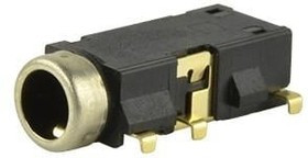 SJ2-35344B-SMT-TR, Phone Connectors 3.5mm brass bushing 5conductr Tip switch