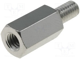 TFM-M4X12/DR216, Дистанцирующая стойка с резьбой, 12мм, Внутр.резьба: M4, латунь