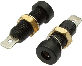 Z032 4mm Socket BLACK, Клемма приборная Z032 4 мм, разъём чёрный, Ф4 мм
