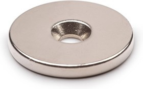 Неодимовый магнит диск 25х3 мм с зенковкой 4.5/7.5 мм