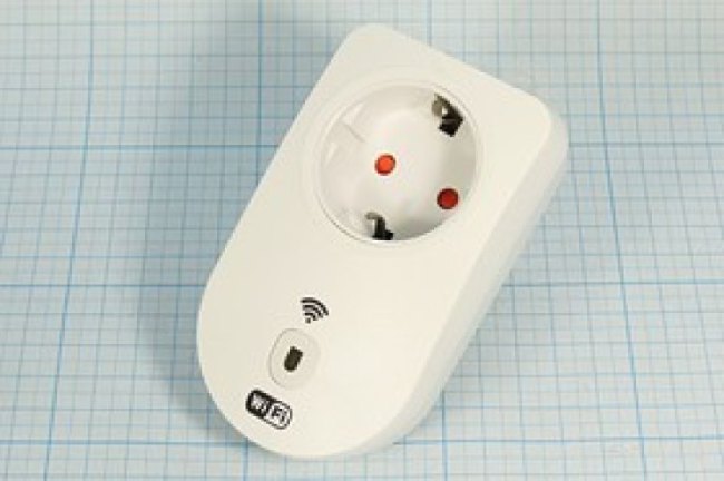 Разъем питания AC переходник вилка-розетка WI-Fi,220 B, 16 A,белый Разъем питания AC переходник вилка-розетка WI-Fi,220 B, 16 A,белый