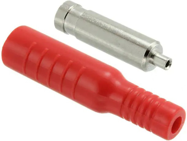 BU-P5167-2, Red Female Banana Socket, 4 mm Connector, Crimp, Solder Termination, 15A, 5000V dc, Nickel Plating