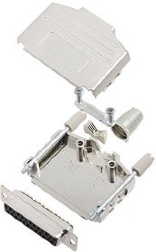L17DPPK25-M+L717DE25S, Разъем D Sub, With Backshell, DB25, Standard, Гнездо, DPPK-M, 25 контакт(-ов), DB, Solder Cup
