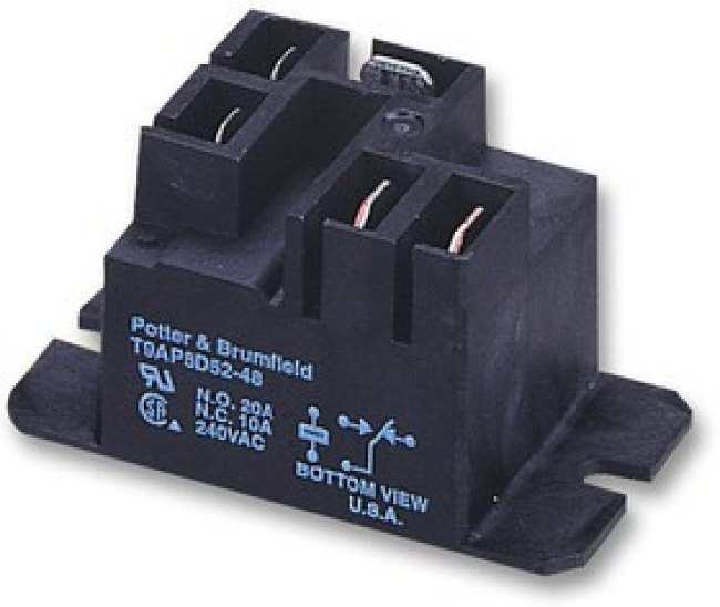2-1649341-0, Универсальное реле, серия T9C, силовое, SPDT, 240В AC, 20А
