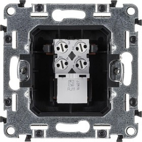 753738, Valena ALLURE Розетка телефонная RJ11 с лицевой панелью белая