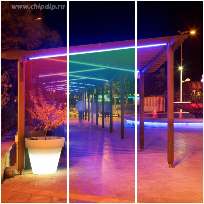 10-52, Набор светодиодной ленты, RGB, 220В, 12Вт/м, 60SMD(5050)/м, IP65, 5м