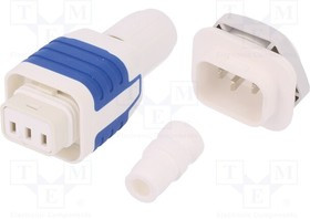 4312.0011, Разъем питания AC, коннекторы 4,8x0,8мм,зажим под винт, 10А