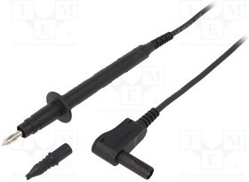 SPL7312NI1100-SW, Измерительный провод, 16А, угловая вилка "банан" 4мм-щуп 4мм