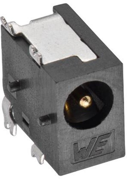 694103107102, WR-DC Right Angle DC Socket Rated At 5.0A, 18.0 V, PCB Mount, length 8.0mm, Gold, Tin