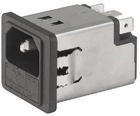 5200.0643.1, Разъем: питания AC, гнездо, "папа", 6А, 250ВAC, IEC 60320, 0,7мГн