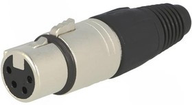 NC4FX, XLR Connectors 4C FEMALE NICKEL SILVER CONTACTS