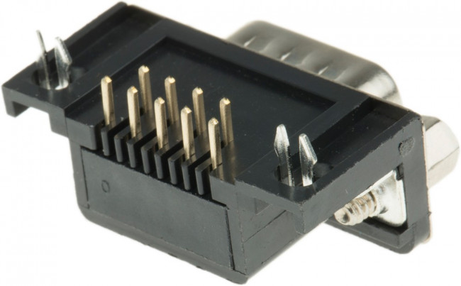 9 Way Right Angle Through Hole D-sub Connector Plug