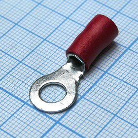 RV5.5-6 Red, наконечник кабельный кольцевой с изоляцией d=6.4мм, сеч. пров.4.0-6.0мм2