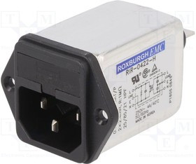 RIR0422H, Разъем: питания AC, гнездо, "папа", 4А, 250ВAC, IEC 60320, -25-85°C