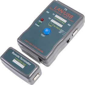 12-1011, Тестер кабеля универсальный RJ-45+USB 251454