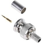 5-1634502-2, Вилка, BNC, "папа", прямой, 75Ом, обжим, на провод, позолота 5-1634502-2, Вилка, BNC, "папа", прямой, 75Ом, обжим, на провод, позолота