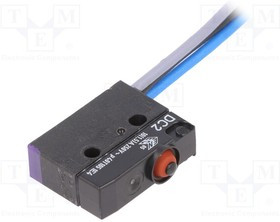 DC2C-C3AA, Микропереключатель SNAP ACTION, SPDT, 10A/250ВAC, ON-(ON), Пол: 2