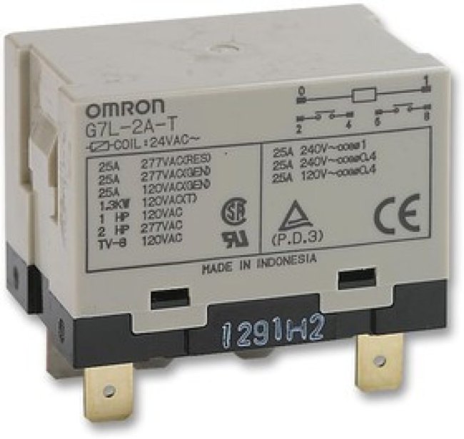G7L-2A-T 200/240AC, Реле питания, DPST-NO, 240 В AC, 25 А, Серия G7L, Панель, Без Защелки G7L-2A-T 200/240AC, Реле питания, DPST-NO, 240 В AC, 25 А, Серия G7L, Панель, Без Защелки